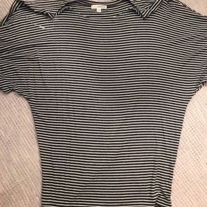 Gray & White Striped Top